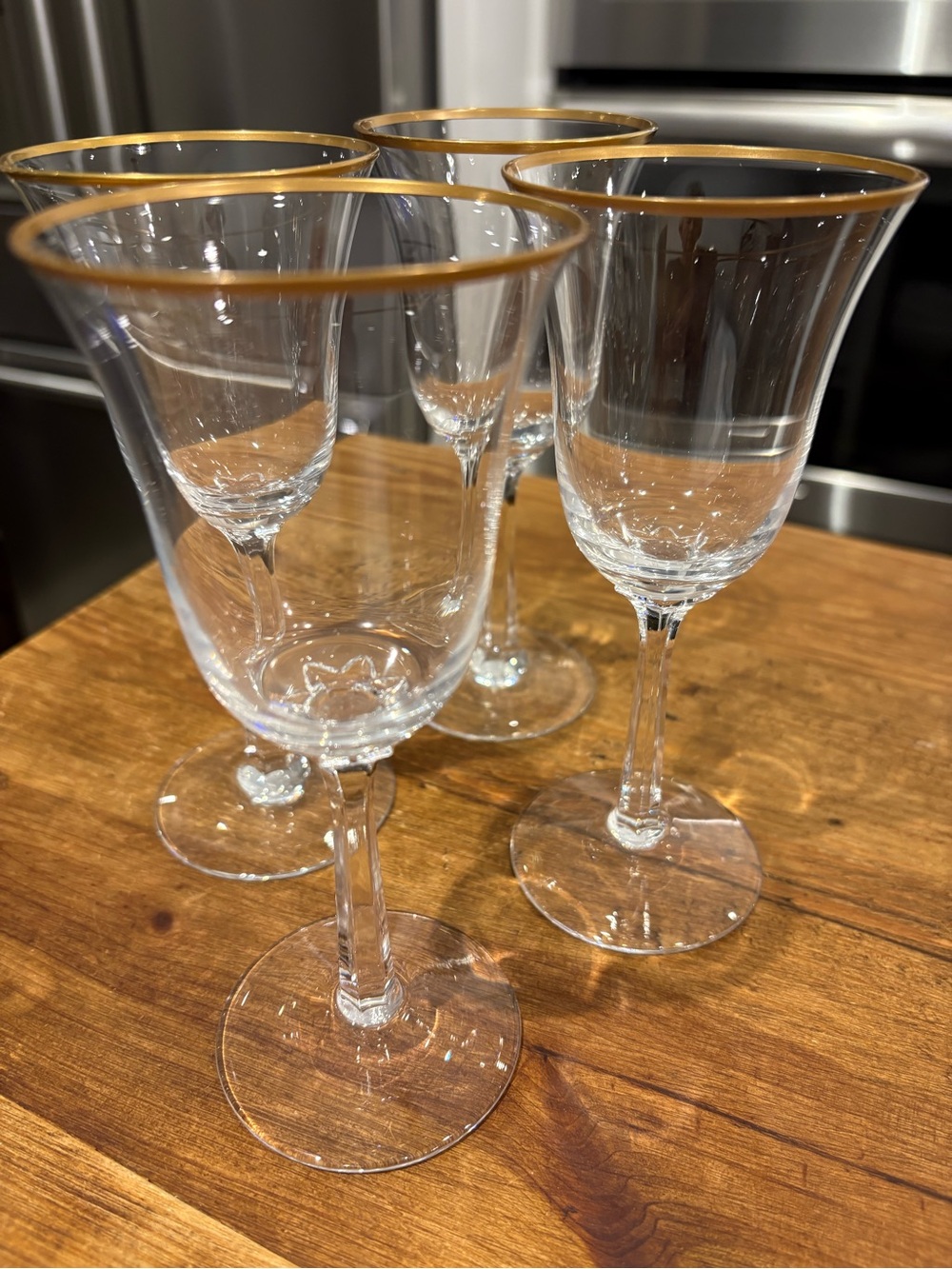 Hayworth Gold by Lenox Elegant Gold-Rimmed Crystal Wine Glasses - Set of 4